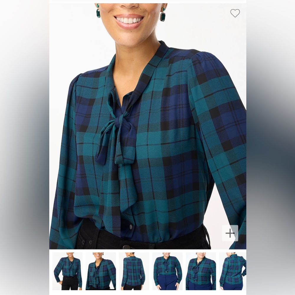 Jcrew Factory Blackwatch Plaid Blouse